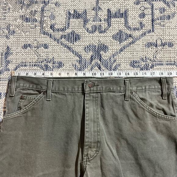 VTG Y2K Green Dickies Carpenter Work Pants SZ 38 x 29 Wide Leg - Picture 6 of 7